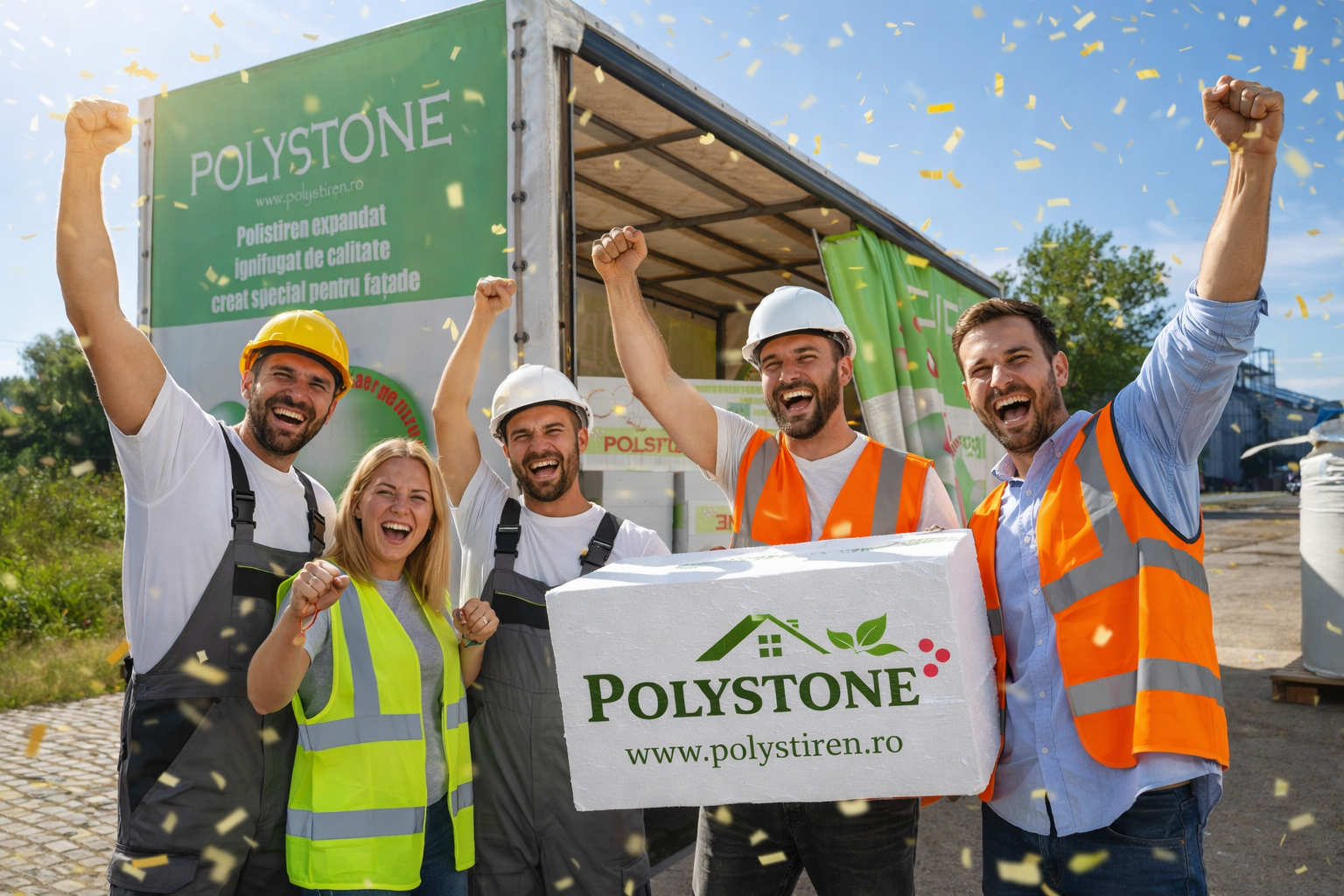 Echipa POLYSTONE — angajații HH Cepsind la fabrica din Brăila