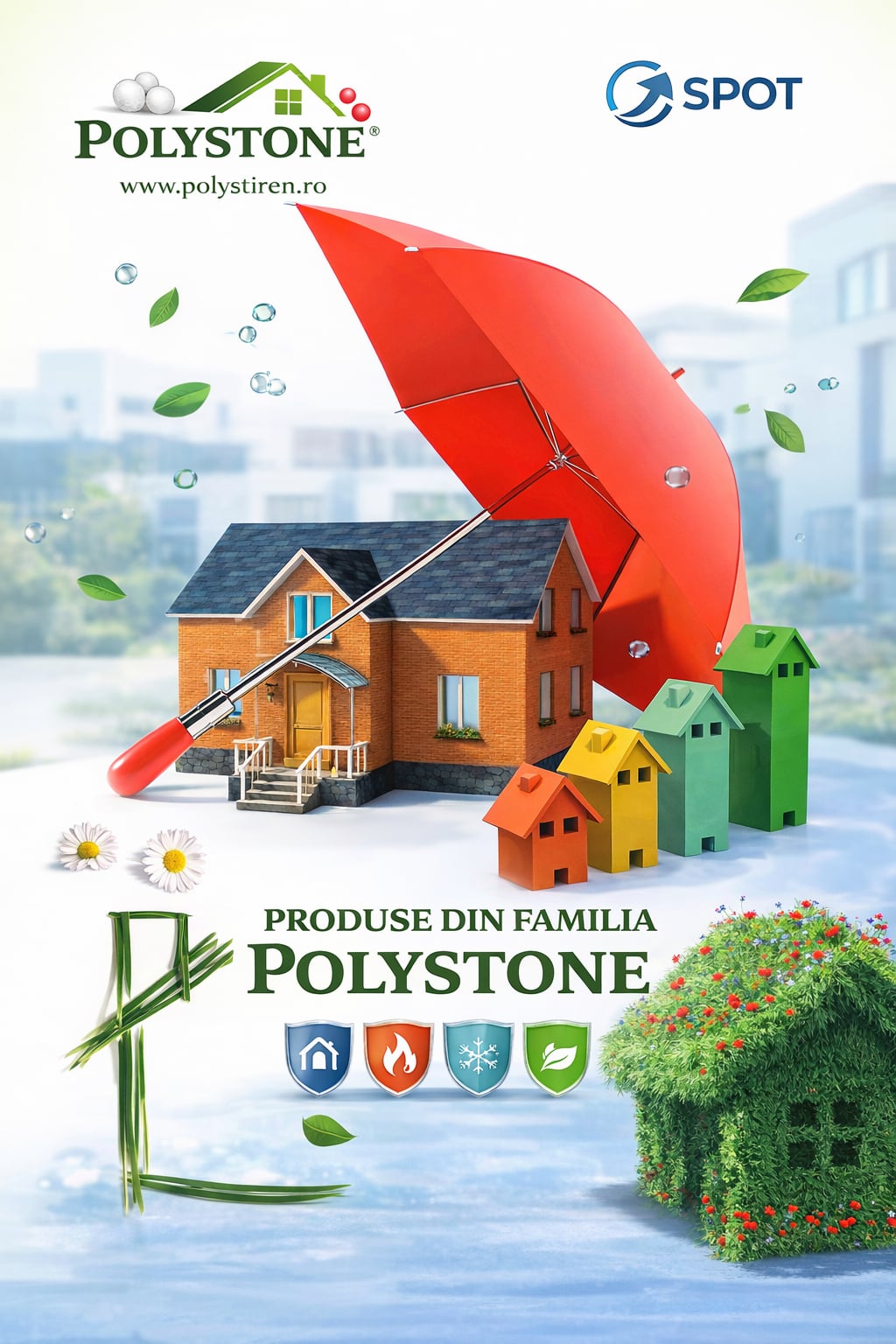 Familia POLYSTONE EPS — gamă completă plăci tehnice EPS 70-200 pentru termoizolație